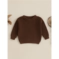 thumbnail image 3 of RUINIXCW Toddler Baby Girl Boy Knit Sweaters Newborn Infant Baby Boys Girls Fall Winter Warm Sweater Clothes Long Sleeve Crewneck Oversized Pullover Knitwear Top, 3 of 8