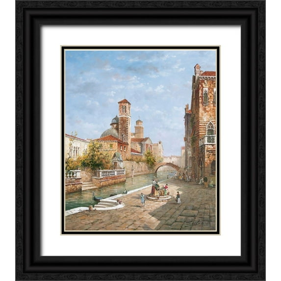 Alighieri, Giovanni 15x17 Black Ornate Wood Framed with Double Matting Museum Art Print Titled - Venice VII