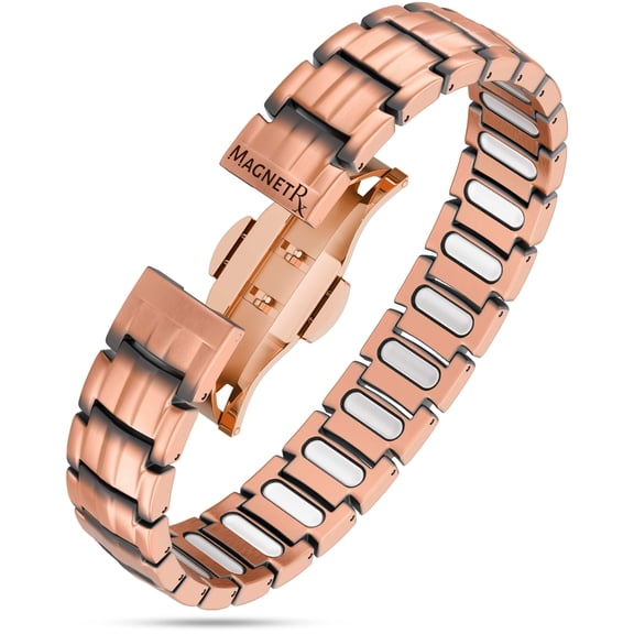 MagnetRX® Magnetic Copper Bracelet for Men — EllipseMAX 5X Strength 5,000 Gauss Magnets — Premium Mens Copper Bracelet with Adjustable Length