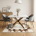 thumbnail image 3 of ODIKA 5'x7' Brown And Beige Geometric Abstract Washable Area Rug Contemporary Diamond Mosaic Tiles Symmetrical Block Design for Small Living Room, Bedroom, Easy Care, Non-Shedding, Pet Friendly, 3 of 7