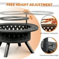 thumbnail image 3 of SYTHERS Fire Pit, 38" Round Metal Fire Pit Table for Backyard Patio BBQ, 3 of 9