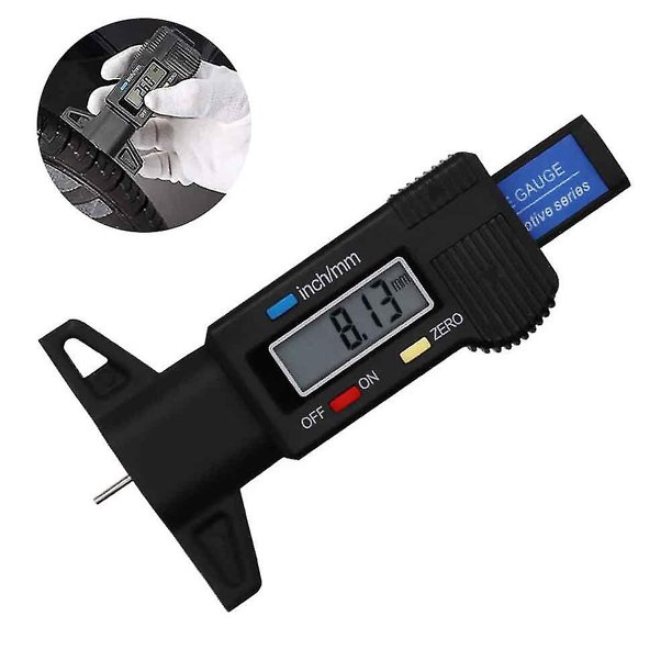 Medidor digital de profundidad de la banda de rodadura del neumático del automóvil Medidor de detección automática del desgaste del neumático Herramienta de medición Calibre Medidores de espesor. Afortunado Sencillez