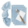 thumbnail image 2 of 1 Pc Cloth Napkins Dinner Cotton Linen Napkins 16.5"×16.5" Boho Table Napkins for Wedding Party Bridal Shower Birthday Table Decorations, Blue, 2 of 9