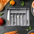 thumbnail image 4 of FeiFu Plastic Utensil Organizer Drawer Silverware Storage Box Kitchen Cutlery Organizer with Dividers Flatware Tray for Spoons Forks Knives​, 4 of 7
