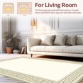 thumbnail image 2 of Ultra Soft Area Rug, Classic Elegant Curved Border Aesthetic, Non Slip, Stain Resistant, Washable Area Rugs for Living Room, Bedroom(Beige, 2X3), 2 of 8