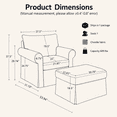 thumbnail image 2 of Aukfa 37.5" Oversized Chenille Accent Chair with Ottoman, Upholstered Armchair with Footrest for Living Room,Brown, 2 of 8