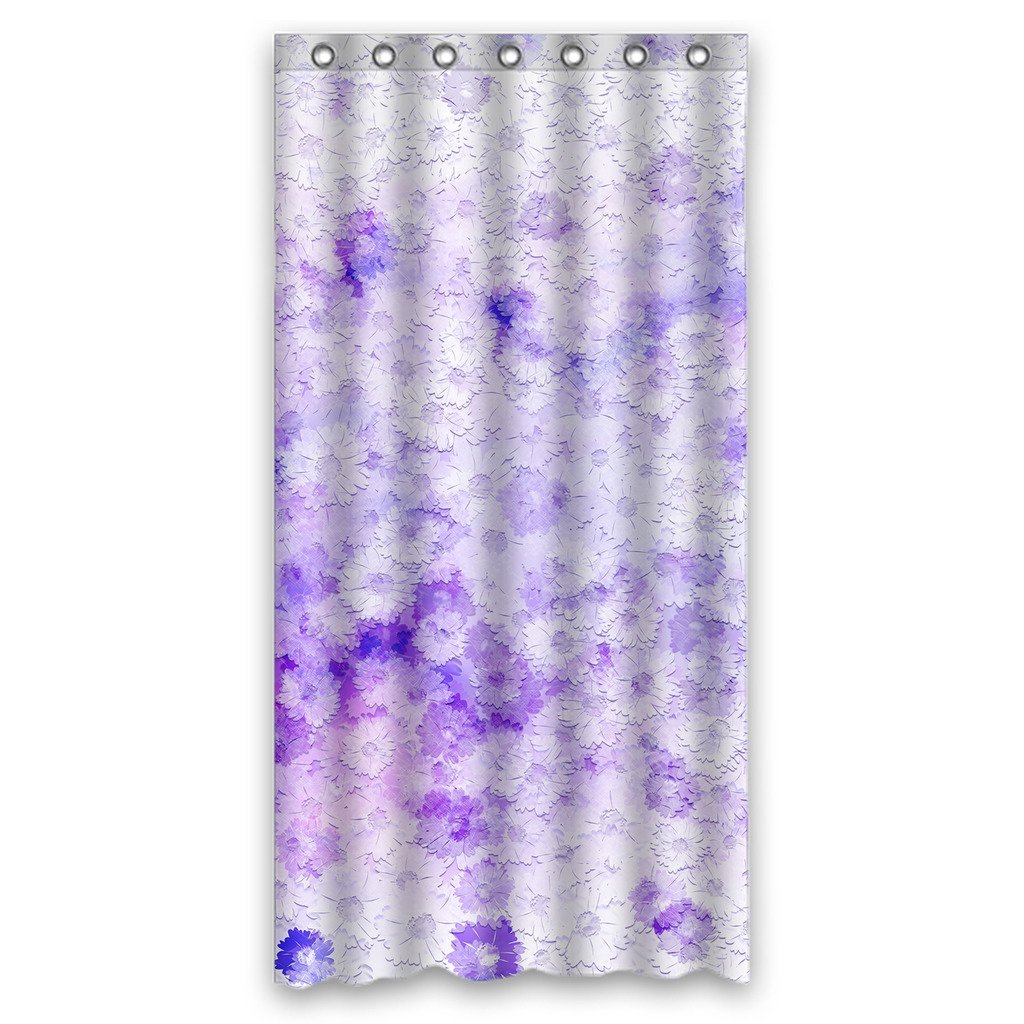 GreenDecor Purple Romantic And Artistic Flower Waterproof Shower