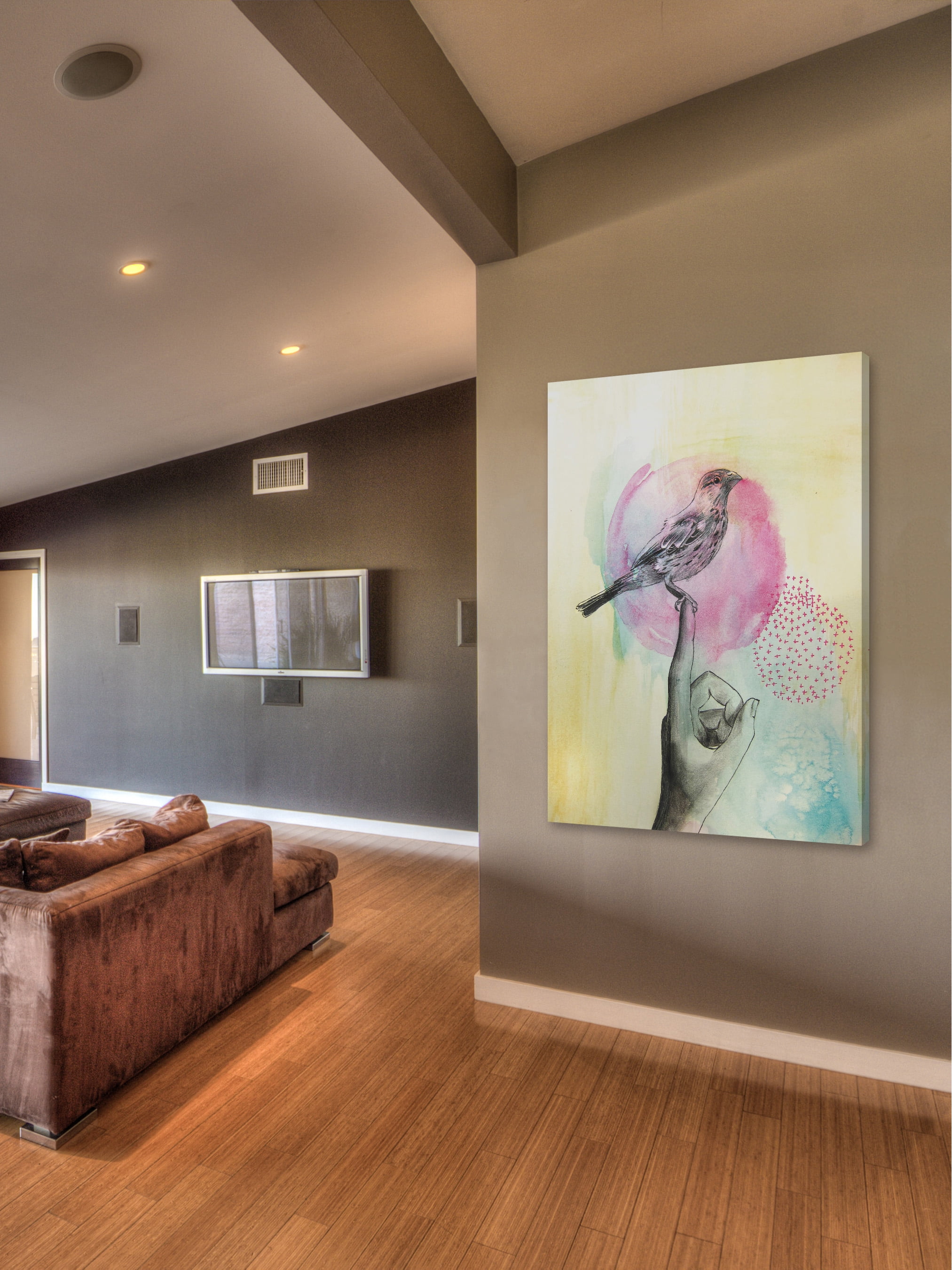 "Bird Rest" Painting Print on Wrapped Canvas