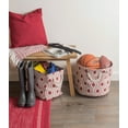 thumbnail image 6 of Contemporary Home Living 15" Red and White Ogee Design Round Medium Bin, 6 of 6