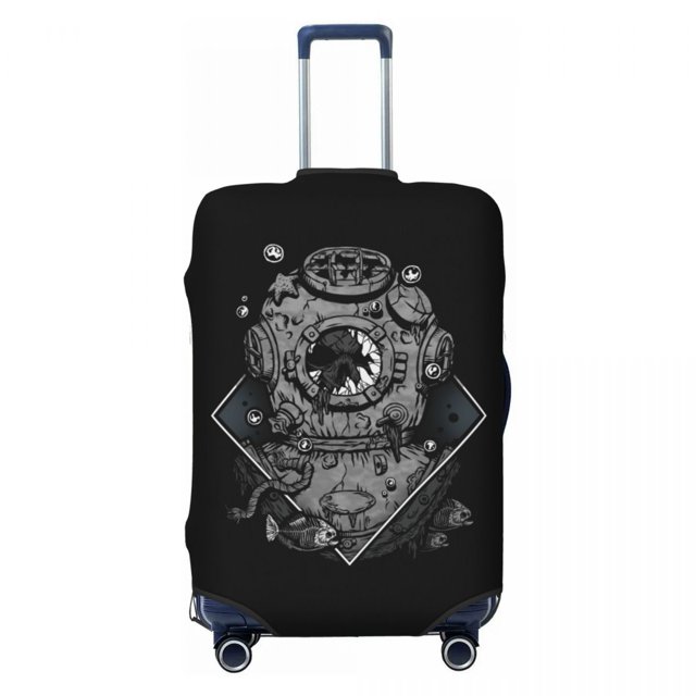 Custom Scuba Diving Travel Luggage Cover Washable Dive Diver Quote Suitcase Cover Protector Fit 18-32 Inch