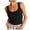Black, variant on Gyujnb Women U‑Neck Ribbed Sleeveless Tank Top, Slim Fit Basic Casual Layering Cami Vest,White