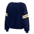 thumbnail image 3 of Women's WEAR by Erin Andrews Navy Michigan Wolverines Lace-Up Pullover Sweater, 3 of 4