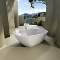 thumbnail image 2 of HESTINYSUS Acrylic Freestanding Bathtub Contemporary Soaking Tub with Brushed Nickel Overflow and Drain,High-Gloss White Finish, cUPC Certified., 2 of 8