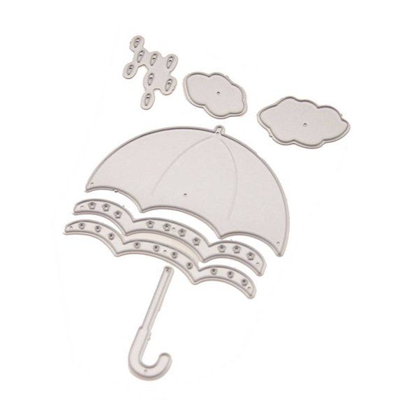 Bewildely Troquel de corte, cortador en relieve, molde de paraguas de gota de lluvia, accesorios para manualidades de papel DIY Artesanía