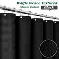 thumbnail image 6 of Inosoo Waffle Textured Shower Curtain, 72"W x 84"L Heavy Duty Tall Fabric Shower Curtains for Bathroom, Long Large Hotel Spa Luxury Cloth Bath Curtain, Black, 6 of 14