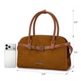 thumbnail image 5 of Wrangler Suede Handbag for Women Small Satchel Crossbody Bag Western Purse, Brown, 5 of 9