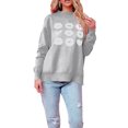 thumbnail image 2 of Sedceaty Women Fashion Valentine's Day Sweater Heart Lips Print Round Neck Long Sleeve Knitted Tops Autumn Winter Casual Pullovers, 2 of 7