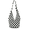 thumbnail image 2 of No Boundaries Festival Crochet Hobo Bag, Black/White Checker Cherries, Women's, 2 of 5