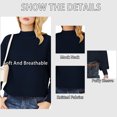 thumbnail image 4 of VENUZOR Women's Puffy Sleeve Mock Neck Pullover Knit Oversized Solid Color Sweater Tops, 4 of 7