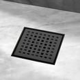 thumbnail image 6 of HEATGENE 6-Inches Square Shower Drain with Flat Cover, Stainless Steel Shower Floor Drain with Removable Quadrato Pattern Grate, Floor Shower Drain with Hair Strainer, Matte Black, 6 of 8