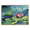 thumbnail image 2 of Kate and Laurel Sylvie Lily Pad By The Shore Framed Canvas Wall Art by Rachel Christopoulos, 28x38 Gold, Oversized Chic Coastal Floral Art Wall Décor, 2 of 6