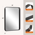thumbnail image 3 of POSHIONS Bathroom Mirror Metal Framed Mirror Rectangle Wall Mounted Vanity Mirror,30"x 40" Black, 3 of 6
