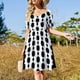 thumbnail image 4 of Vestido de fiesta elegante de manga corta con estampado de contraste de los años 60 para mujer , vestidos de fiesta para mujer, ropa para mujer, vestido femenino, 4 of 7