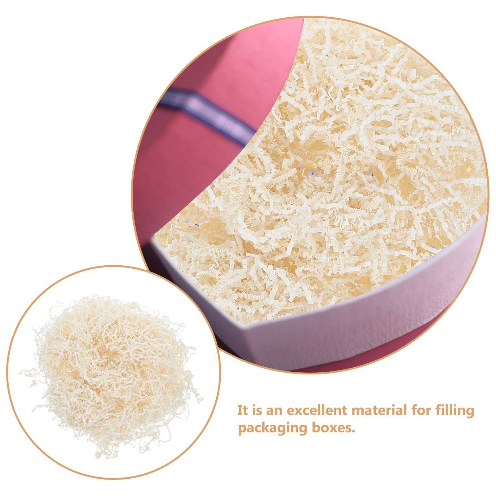 FOMIYES Ivory Raffia Paper Shreds Decorative Box Filler for Basket Filling and Crafts