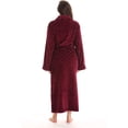 thumbnail image 3 of Velour Kimono Robe Hooded Bath Robes for Women Maxi Length, 3 of 3