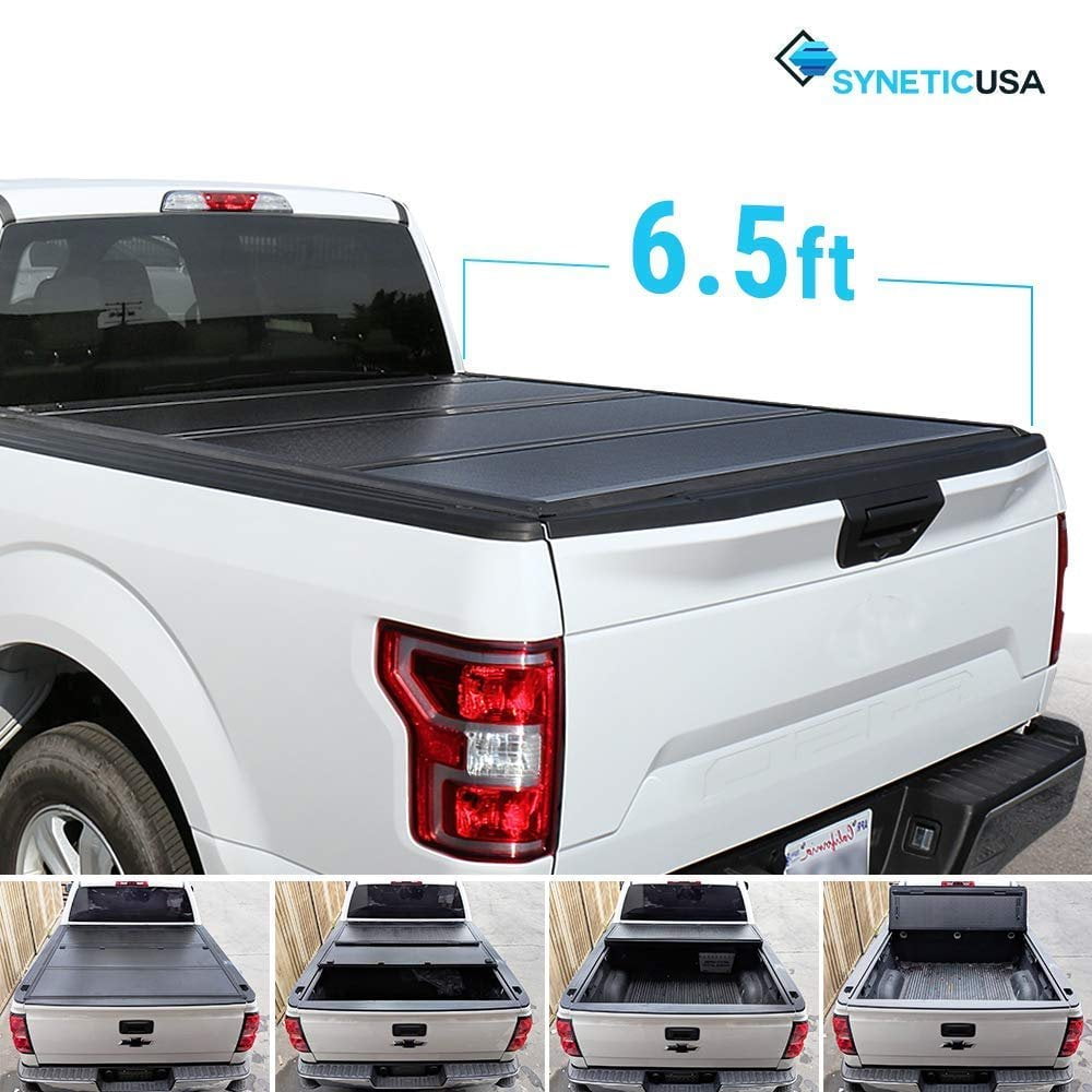 Syneticusa Aluminum Hard Folding Tonneau Cover Tri Fold Cargo Truck Bed Cover For 2004 2018 Ford