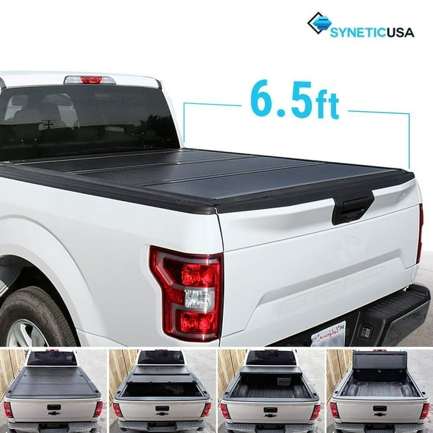 Syneticusa Aluminum Hard Folding Tonneau Cover Tri Fold Cargo Truck Bed Cover For 2004 2018 Ford F 150 F150 6 5ft Standard Bed Walmart Com Walmart Com