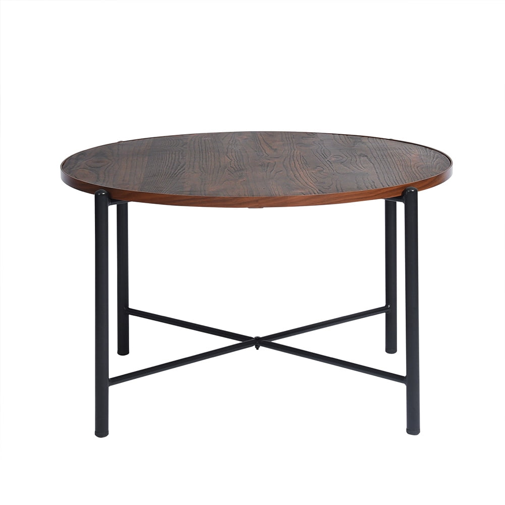 End Table, Metal Side Table Small Outdoor Table Round Table for Living Room Bedroom Balcony Patio and Office, Brown End Table, Metal Side Table Small Outdoor Table Round Table for Living Room Bedroom Balcony Patio and Office, Brown