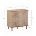 thumbnail image 4 of Nathan James Beacon Boho Accent Cabinet with Doors, Free Standing Kitchen Cabinet Storage with Adjustable Interior Shelf and Seagrass Accent, Seagrass/Raw Oak, 4 of 6