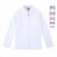thumbnail image 6 of Bienzoe Girls School Uniform Cotton Long Sleeve Blouse Bowtie Pack White S, 6 of 12