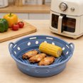 thumbnail image 3 of Foldable Round/Square Air Fryer Liner Basket 8.5 Inch Air Fryer Silicone Pot Reusable Baking Tray Accessories for 3.6-6.8 QT Oven Microwave, 3 of 6
