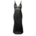 thumbnail image 2 of Sakmal Black Chemise Nightgowns for Women Mesh Plus Size Ultra-Soft Cozy Sleepwear Sleeveless Patchwork V-Neck Long Chemises S-6XL, 2 of 9