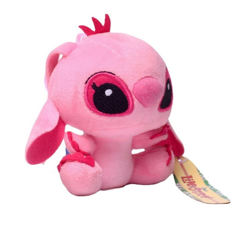 10CM Lilo & Stitch Plush Toy Pendant Kawaii Stitch Angel Soft Stuffed Doll  Phone Backpack Keychain Children Birthday Gift, Pink 