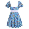 thumbnail image 2 of Rosegal Women Plus Size Flutter Sleeve Flower Print Skirted Two Piece Swimwear Light Blue 5X, 2 of 6