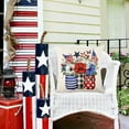 thumbnail image 5 of 17.72"x17.72" Patriotic Flax Cushion Cover - 4th of July Star Pattern Decor for Sofa/Bedroom, 5 of 6