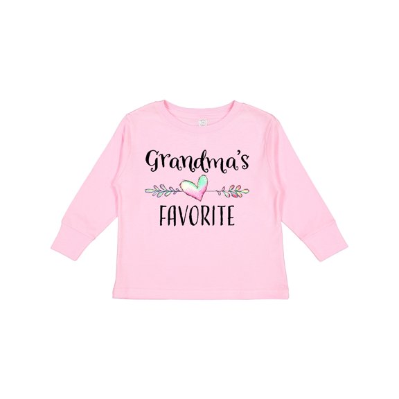 Inktastic Grandmas Favorite- Heart Grandchild Boys or Girls Long Sleeve Toddler T-Shirt