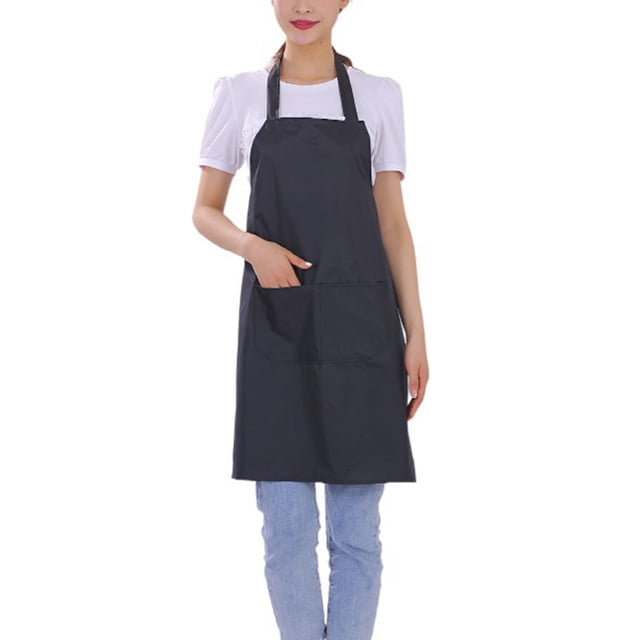 Delantal negro, delantal impermeable de 6 piezas Delantal de cocina ligero Delantal de PVC Rendimiento inigualable