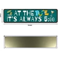 thumbnail image 2 of Pool Rules Sign, Indoor/Outdoor Swimming Pool Decorations, 4x16 Inches Aluminum Metal Sign - At The Pool It's Always 5:00, 2 of 5