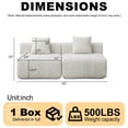 thumbnail image 6 of 2-Seater Modular Loveseat with 2 Pillows, 2-Piece Cloud Couch with Plush Cushions, Compact Fabric Sofa for Small Spaces (Beige), 6 of 11