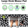thumbnail image 2 of Keyboard Mousepad Black White, Big Mouse Pad Office Desk Pad Non-Slip Rubber Base Waterproof with Stitched Edges, 35.4" X 15.7" for Work/Game/Office/Home Dog Paw. Cat Footprint Dog Paw, 2 of 6
