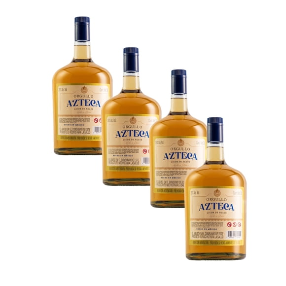 Four Pack Licor de Agave Orgullo Azteca Joven 3000 Ml Orgullo Azteca Licor de Agave