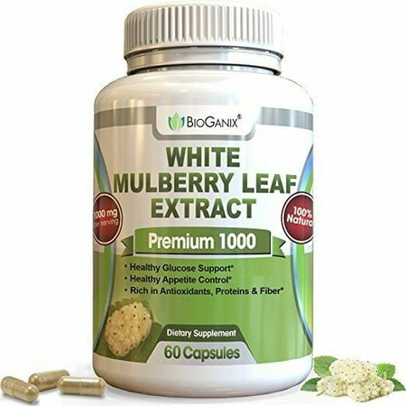 Pure White Mulberry Leaf Extract Premium 1000mg No Fillers Blood Sugar (Best Dietary Supplements For Diabetics)