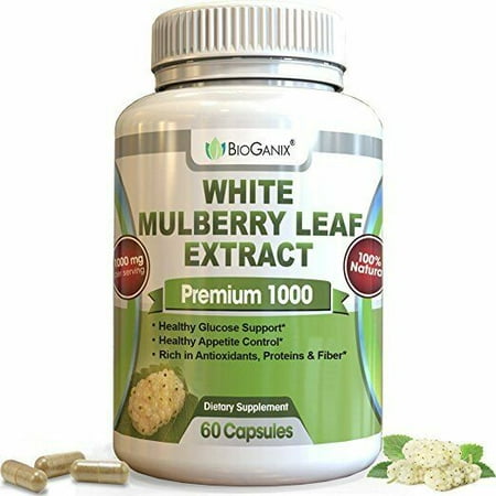 - Pure White Mulberry Leaf Extract Premium 1000mg No Fillers Blood Sugar Control
