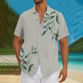 thumbnail image 2 of AHTJRT Men's Summer Beach Shirt Shell Spiral Geometry Vibrant Coastal Styling Gray L, 2 of 5