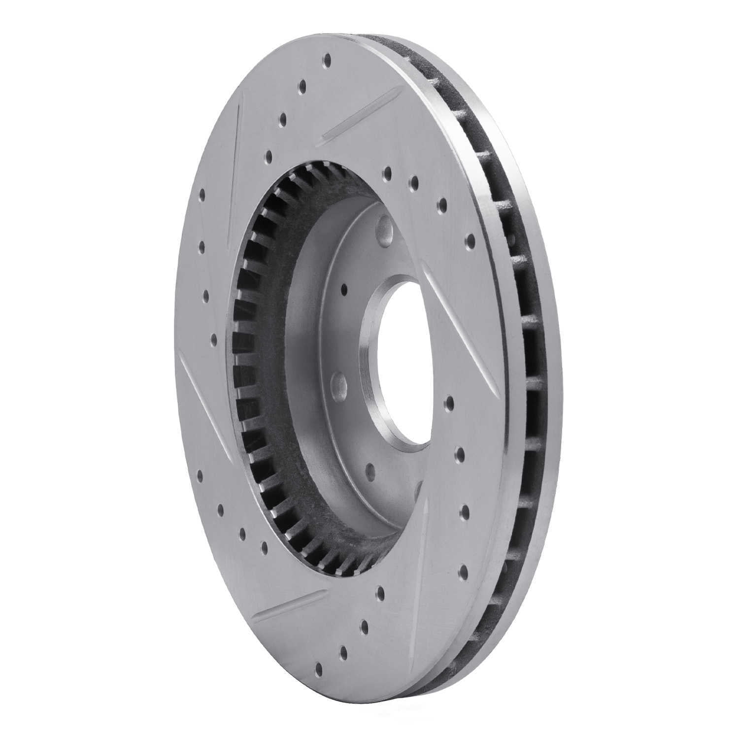 Dynamic Friction Company 631-21007R DFC Brake Rotor - Drilled And Slotted - Silver