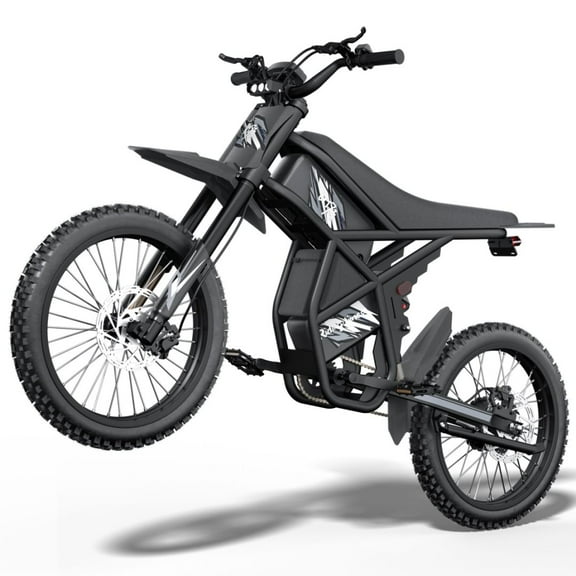 Riding'times Upgraded GT73 Electric Dirt Bike for Adults, 2400W 48V 18.2AH*2 Removable Batteries, 37MPH/85Mile Range E-bike, 25" Motorcycle Tires, With Dual Hydraulic Brakes & Full Suspension